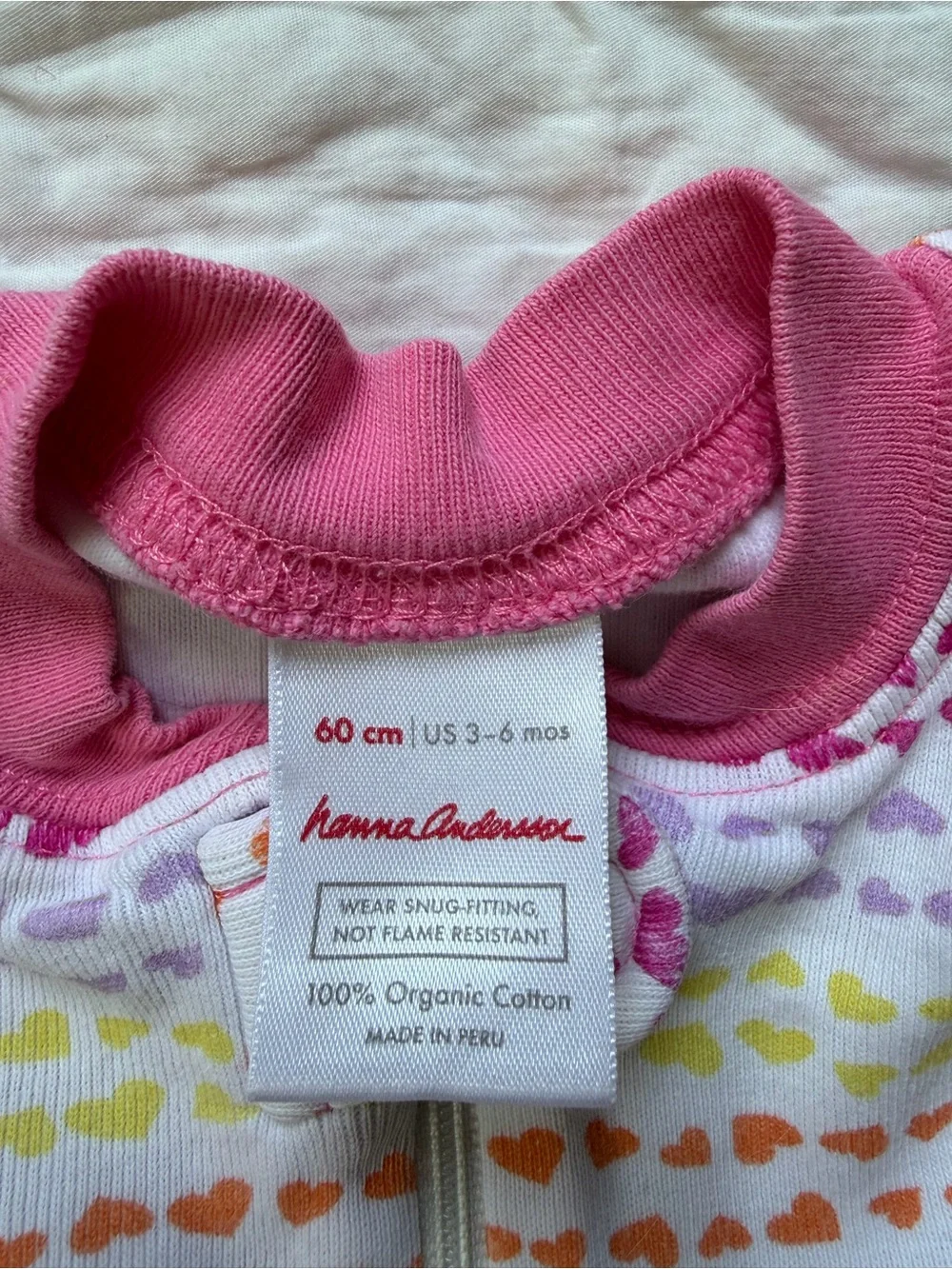 Organic Cotton Heart-Print One-Piece Zipper Pajamas